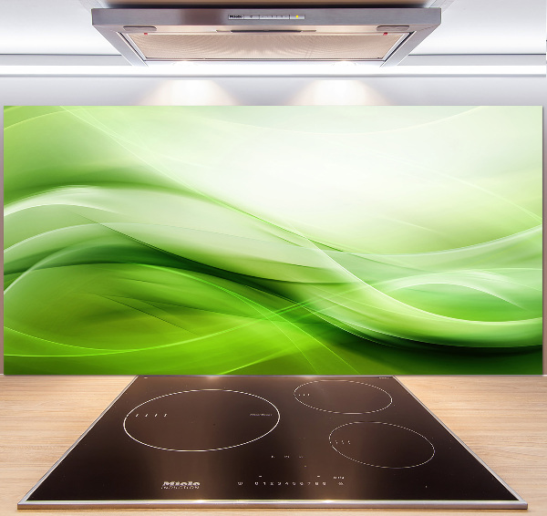 Küchen wandpaneel Hintergrund mit grünen Wellen