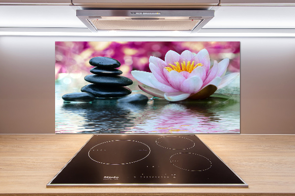 Glasrückwand für die küche Seerose