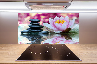 Glasrückwand für die küche Seerose