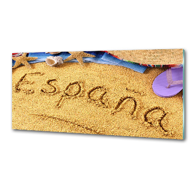 Glasrückwand für die küche Spanien-Inschrift