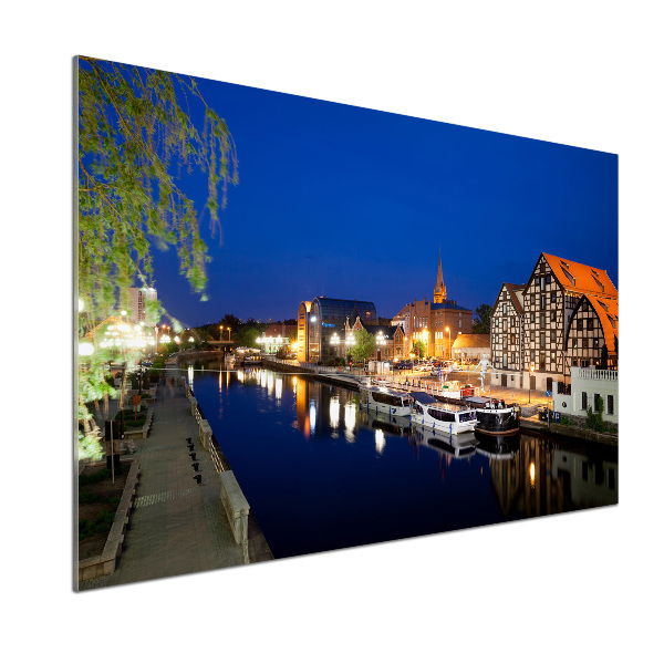 Küchen wandpaneel Bydgoszcz bei Nacht