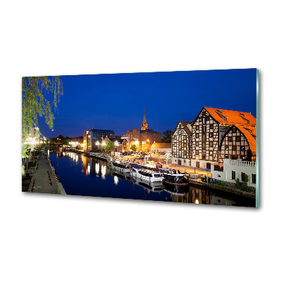 Küchen wandpaneel Bydgoszcz bei Nacht