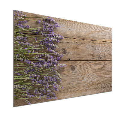 Platte für Küchenrückwand Lavendel auf Holz