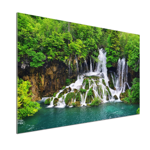 Glasrückwand für die küche Wasserfall in den Bergen