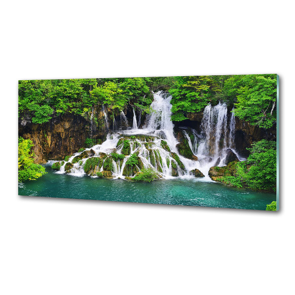 Glasrückwand für die küche Wasserfall in den Bergen