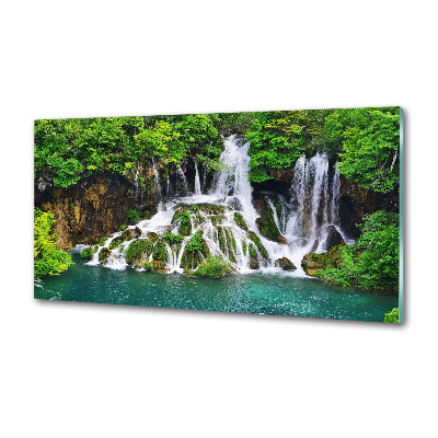 Glasrückwand für die küche Wasserfall in den Bergen