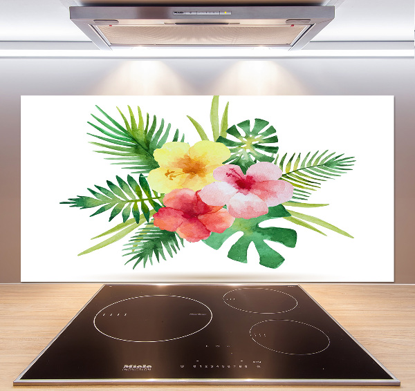 Küchen wandpaneel Hawaiianische Blumen