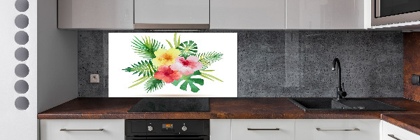 Küchen wandpaneel Hawaiianische Blumen