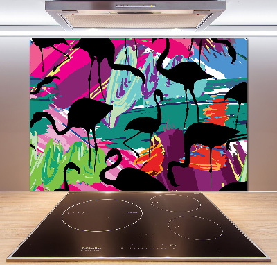 Platte für Küchenrückwand Flamingos