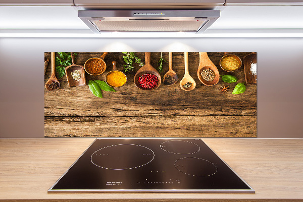 Platte für Küchenrückwand Holzgewürze