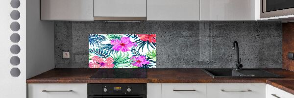 Platte für Küchenrückwand Hawaiianische Blumen