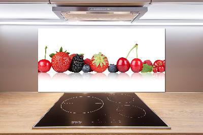 Küchen wandpaneel Früchte in einer Reihe