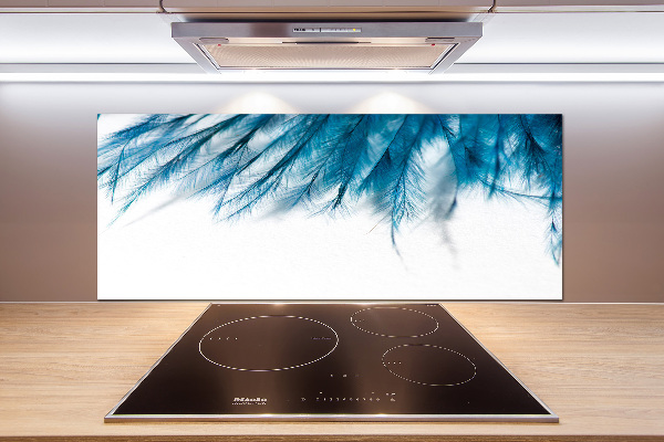 Küchen wandpaneel Blaue Federn