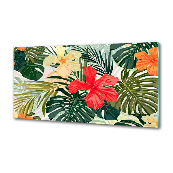 Küchen wandpaneel Hawaiianische Blumen