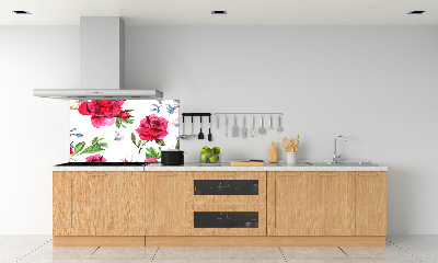 Platte für Küchenrückwand Rote Rosen
