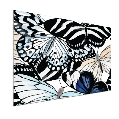 Küchen wandpaneel Schmetterlinge und Blumen