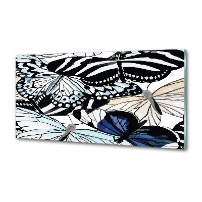 Küchen wandpaneel Schmetterlinge und Blumen