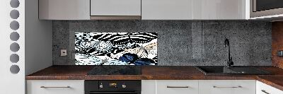 Küchen wandpaneel Schmetterlinge und Blumen