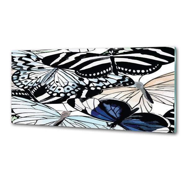 Küchen wandpaneel Schmetterlinge und Blumen