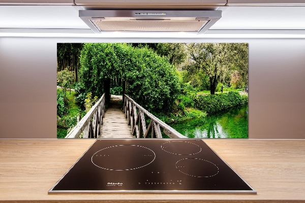 Glasrückwand für die küche Brücke über den Fluss