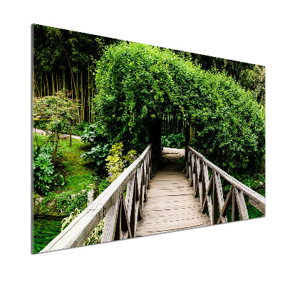 Glasrückwand für die küche Brücke über den Fluss