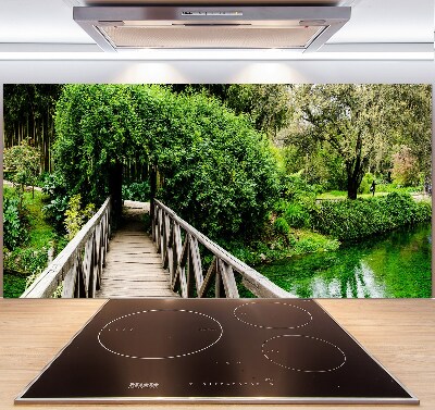 Glasrückwand für die küche Brücke über den Fluss