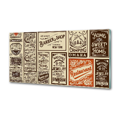 Glasrückwand für die küche Werbung und Etiketten