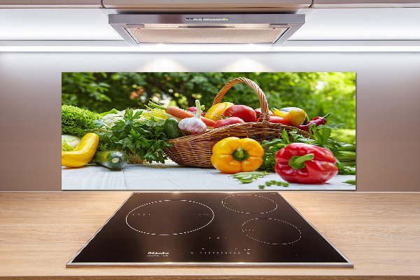 Glasrückwand für die küche Gemüsekorb