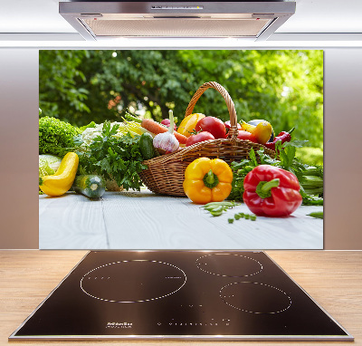 Glasrückwand für die küche Gemüsekorb