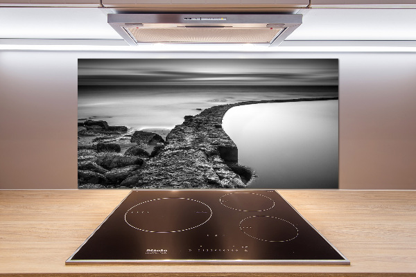 Glasrückwand für die küche Felsiger Strand