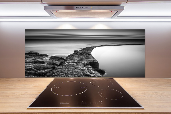 Glasrückwand für die küche Felsiger Strand