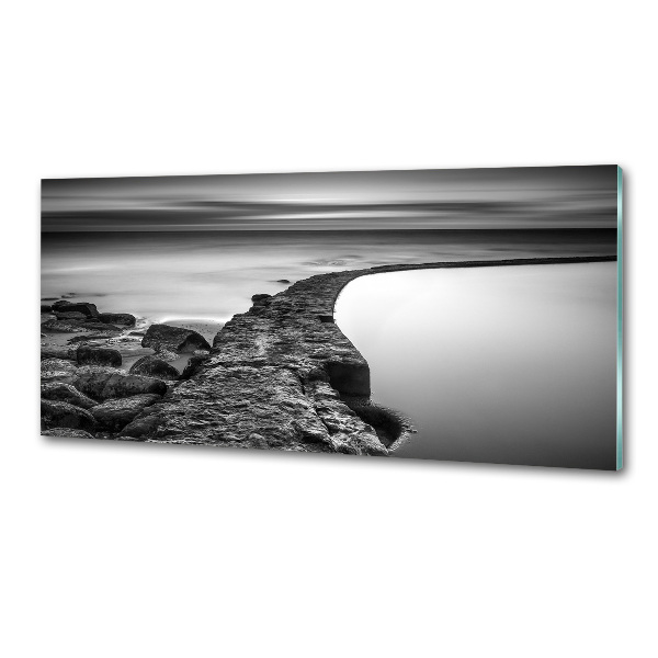 Glasrückwand für die küche Felsiger Strand