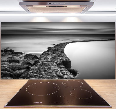 Glasrückwand für die küche Felsiger Strand