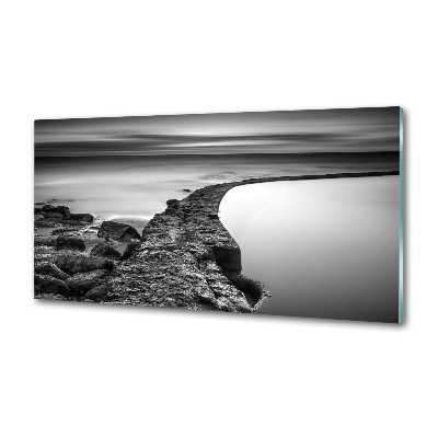 Glasrückwand für die küche Felsiger Strand