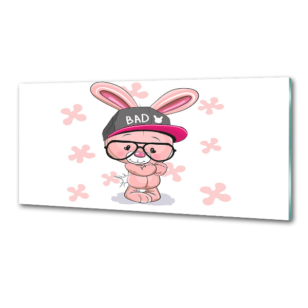 Glasrückwand für die küche Kaninchen im Hut