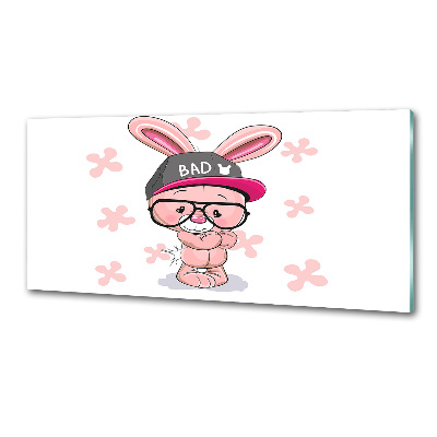 Glasrückwand für die küche Kaninchen im Hut