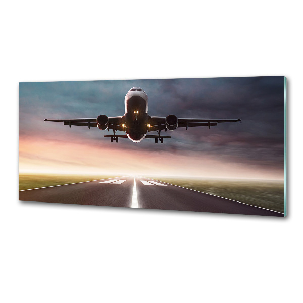 Glasrückwand für die küche Ein Flugzeug startet