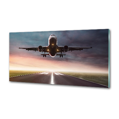 Glasrückwand für die küche Ein Flugzeug startet