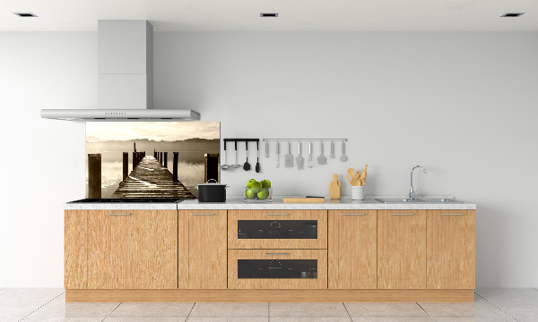 Küchen wandpaneel Holzsteg