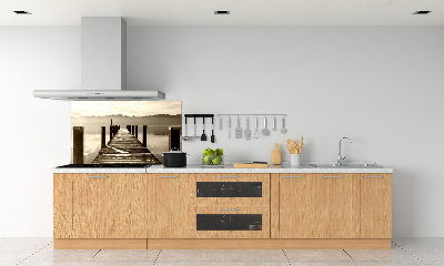 Küchen wandpaneel Holzsteg