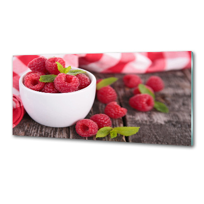 Küchen wandpaneel Himbeeren in einer Schüssel