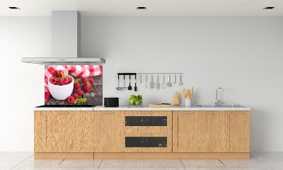 Küchen wandpaneel Himbeeren in einer Schüssel