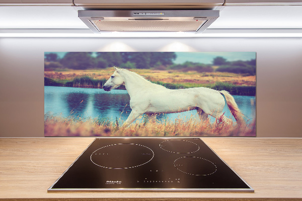 Glasrückwand für die küche Weißer Pferdesee