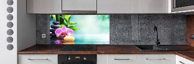 Glasrückwand für die küche Bambusorchidee