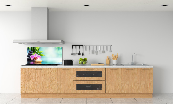 Glasrückwand für die küche Bambusorchidee