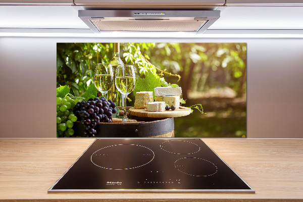 Glasrückwand für die küche Wein und Snacks