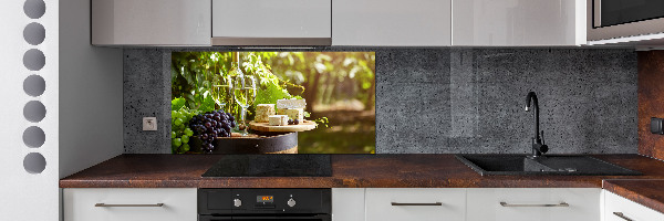 Glasrückwand für die küche Wein und Snacks