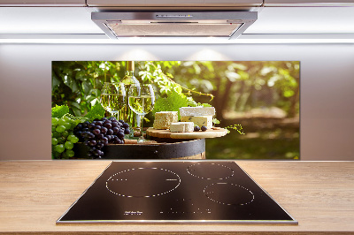 Glasrückwand für die küche Wein und Snacks