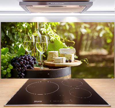 Glasrückwand für die küche Wein und Snacks