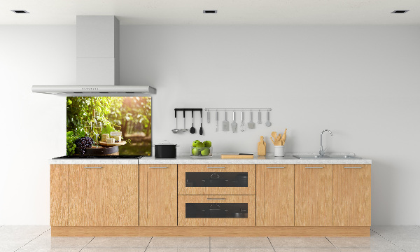 Glasrückwand für die küche Wein und Snacks